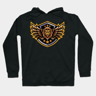 Winged lion illustration character Hoodie